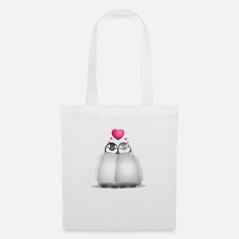 Penguin love - Stoffbeutel - Weiß