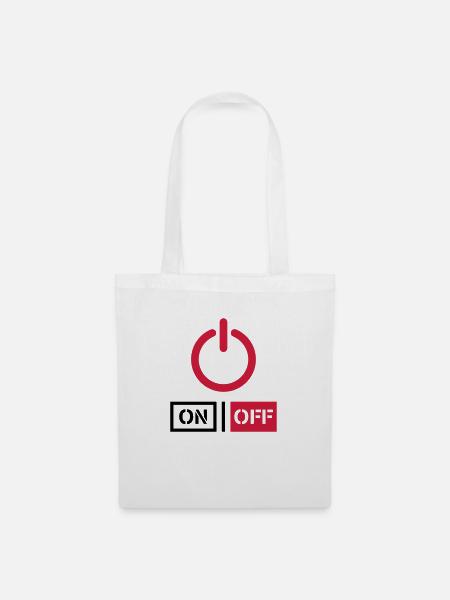 OFF sur le Power Schalter Design - Sac en tissu - blanc