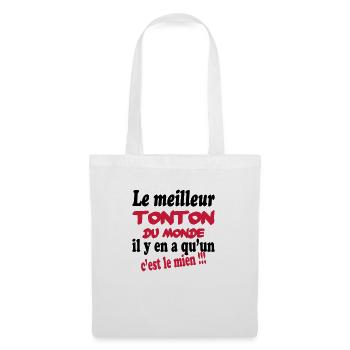 Le meilleur tonton du monde c'est le mien !!! - Sac en tissu - blanc - Devant