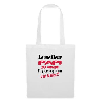 Le meilleur papi du monde c'est le mien !!! - Sac en tissu - blanc - Devant