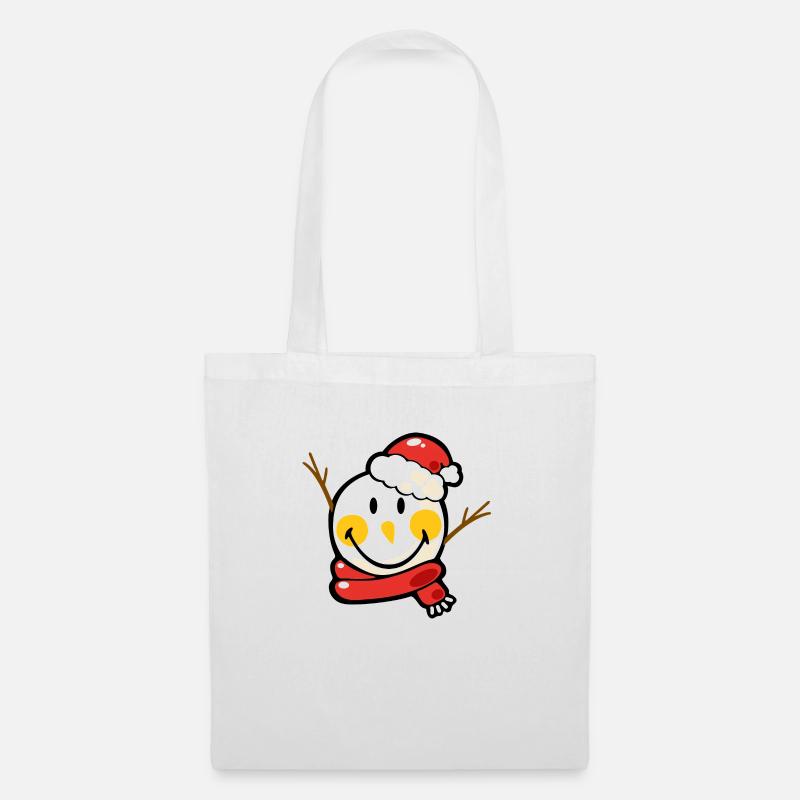 Smiley Christmas Snowman - Stoffbeutel - Weiß