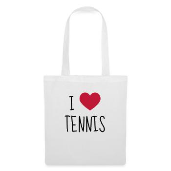 Tennis - Sport - Racket - Tennis Player - Tenis - Stoffbeutel - Weiß - Vorne
