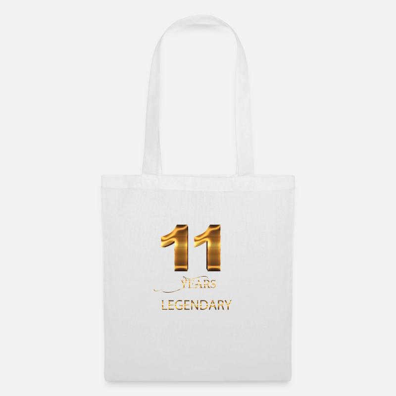 11. Geburtstag - Stoffbeutel - Weiß