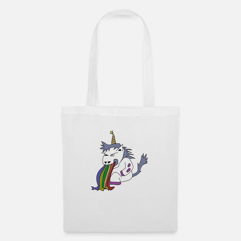 Kotzendes Einhorn - Stoffbeutel - Weiß