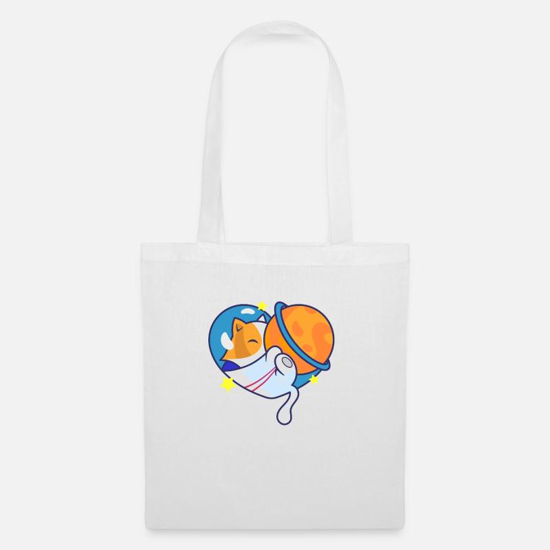 Die Katze im Universum - Stoffbeutel - Weiß