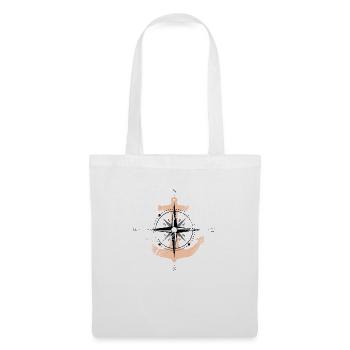 Compass Rose Anchor Compass Maritime Motif orange - Tote Bag - white - Front