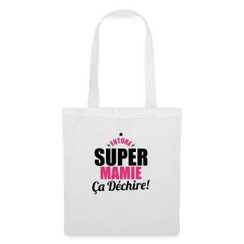 future super mamie ça dechire - Sac en tissu - blanc - Devant