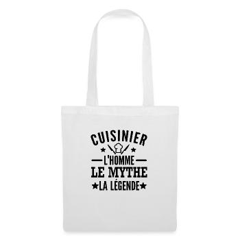 cadeau humour cuisinier - Sac en tissu - blanc - Devant