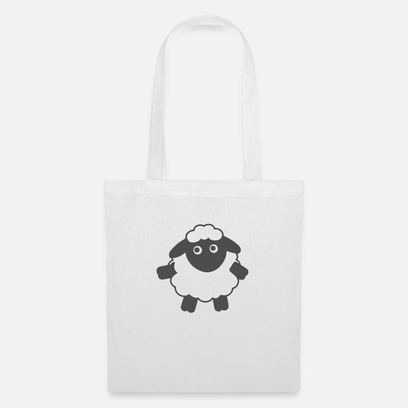 Idée cadeau de dessin animé Funny Sheep - Sac en tissu - blanc