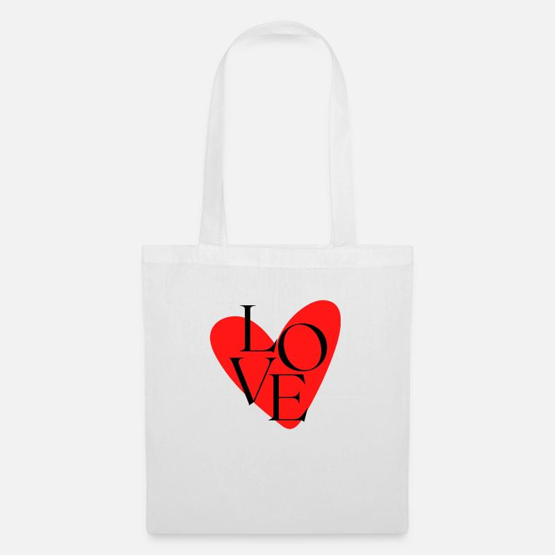 Cœur - Sac en tissu - blanc
