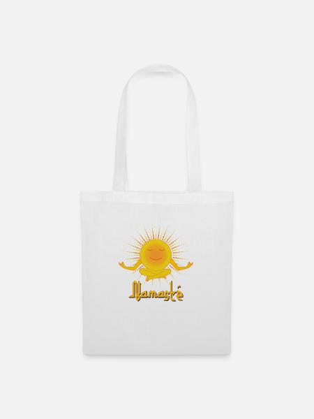 Namasté - méditant cher soleil - Sac en tissu - blanc