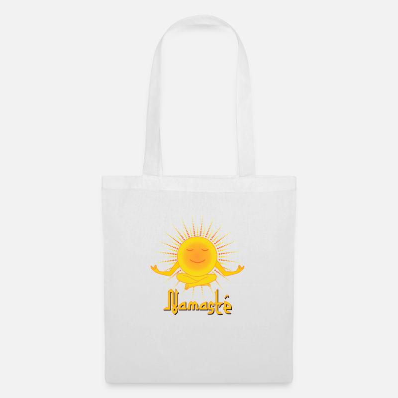 Namasté - meditierende liebe Sonne - Stoffbeutel - Weiß