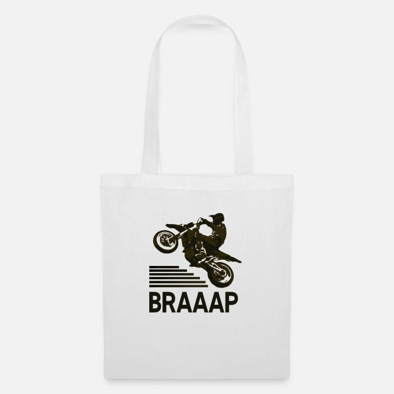 Brraaap Motorrad - Stoffbeutel - Weiß