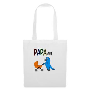 PAPAgei mit Kinderwagen - Stoffbeutel - Weiß - Vorne