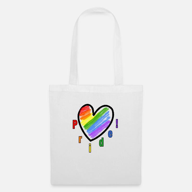 LGBTQ Heart Pride - Stoffbeutel - Weiß