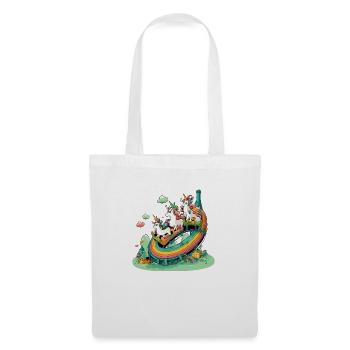 Les licornes au pays arc en ciel - Sac en tissu - blanc - Devant