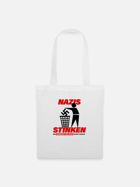 2023 05 shirt nzs stinken back schwarz rot Druck - Stoffbeutel - Weiß