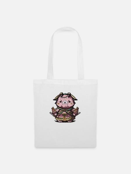 Tierischer Samurai - Stoffbeutel - Weiß