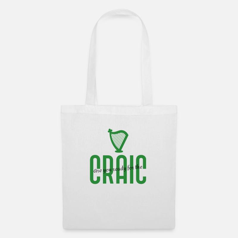 Fête de la Saint-Patrick 'Craic' design vert - Sac en tissu - blanc