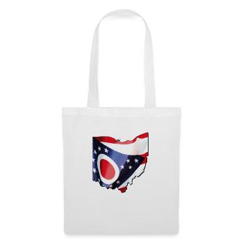 Ohio (États-Unis) | Drapeau réel | Carte des drapeaux - Sac en tissu - blanc - Devant