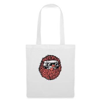 Roulé mignon hérisson montre des mains cool en métal lourd - Sac en tissu - blanc - Devant