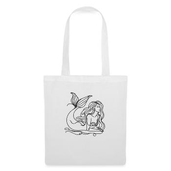 Drawing Mermaid Lineart - Tote Bag - white - Front