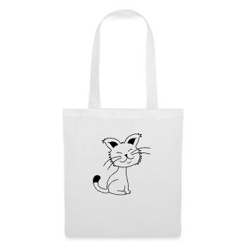 Pretty Cat Looking Happy Cheerful Smiling - Tote Bag - white - Front