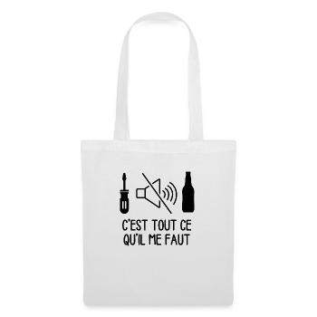TOURNEVIS SILENCE Bière CEST TOUT CE QU IL ME FAUT - Sac en tissu - blanc - Devant