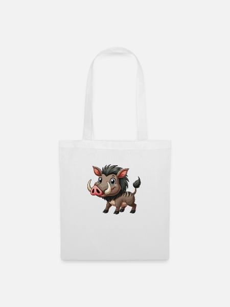 Warzenschwein - Stoffbeutel - Weiß