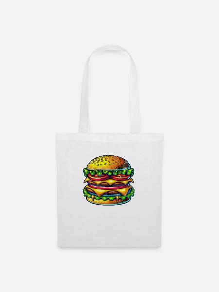 burger cheeseburger - Stoffbeutel - Weiß