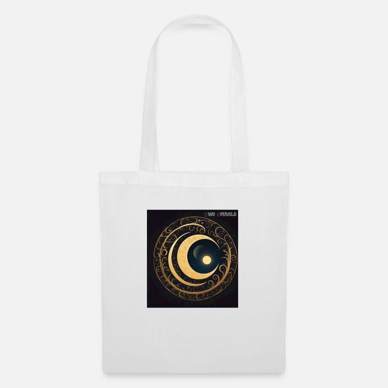 Two Spirals - Moon and Spirals - Tote Bag - white