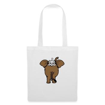 Cat Elephant Walking Team Lying Up 2 Friends Cute - Tote Bag - white - Front