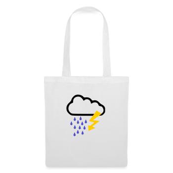 Gewitter - Wolken - Regen - Stoffbeutel - Weiß - Vorne