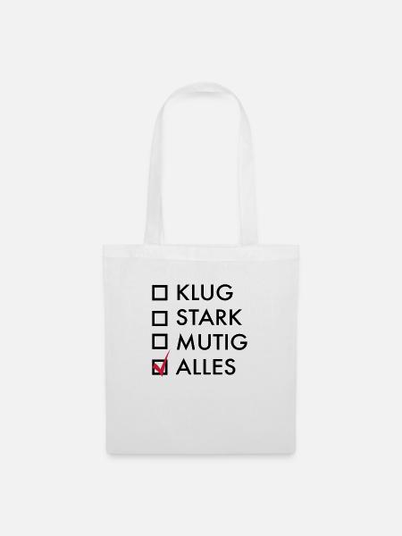 mutig - Stoffbeutel - Weiß
