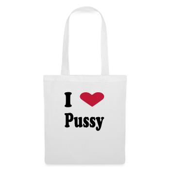 i heart pussy - Stoffbeutel - Weiß - Vorne