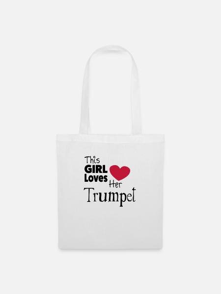 This Girl Loves Her Trumpet - Tote Bag - white
