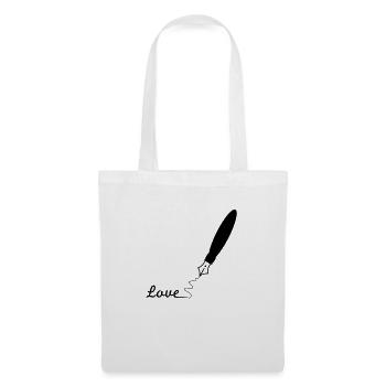 fontaine de l'amour stylo plume stylo écrit 1c - Sac en tissu - blanc - Devant