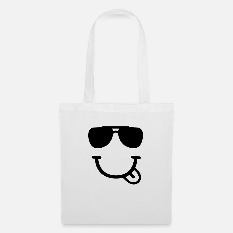 Smiley - Stoffbeutel - Weiß