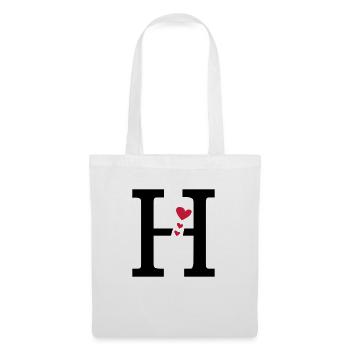 Capital lettre H avec des coeurs - Sac en tissu - blanc - Devant