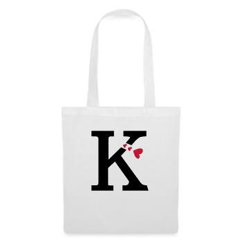 Capital lettre K avec des coeurs - Sac en tissu - blanc - Devant