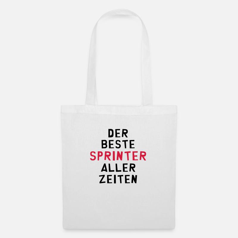 Leichtathletik / Sprint / Sprinter / Sprinterin - Stoffbeutel - Weiß