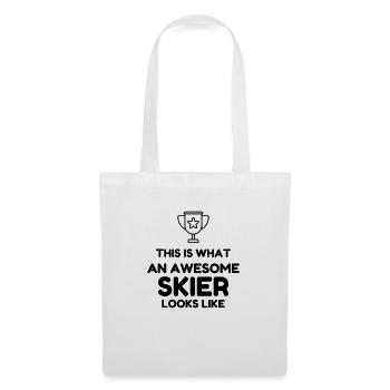 Skifahren Skifahrer Sport Ski Spieler - Stoffbeutel - Weiß - Vorne