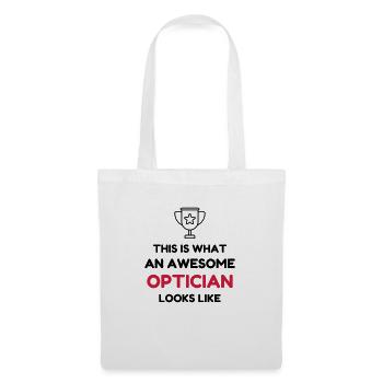 opticien / optique / yeux / lunettes - Sac en tissu - blanc - Devant