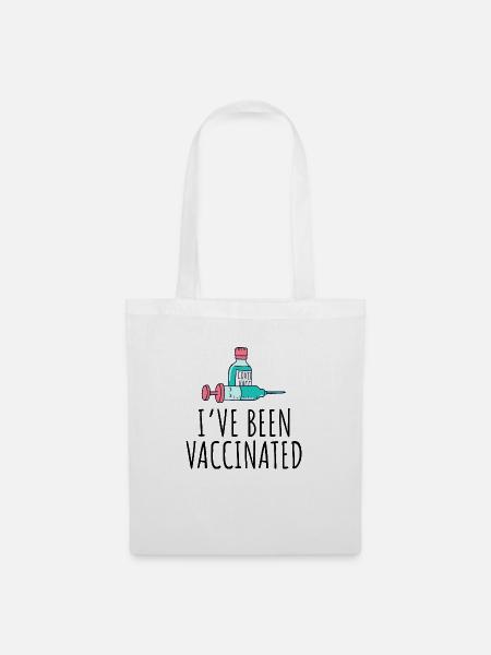 Ich wurde geimpft Impfgeschenk - Stoffbeutel - Weiß