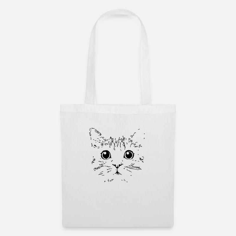 cat head - Tote Bag - white