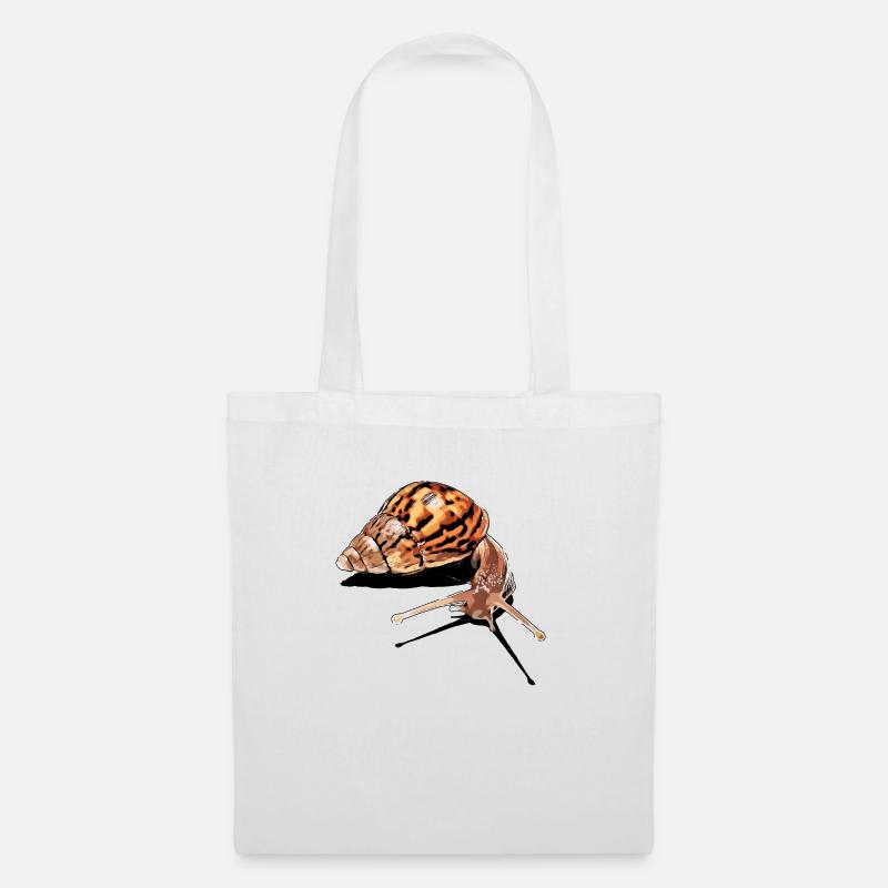 snail - schnecke - Stoffbeutel - Weiß