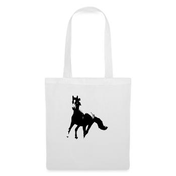 Cheval noir qui galope - Galopa - Sac en tissu - blanc - Devant