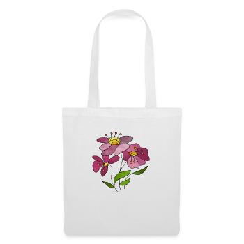 Blumen - Stoffbeutel - Weiß - Vorne