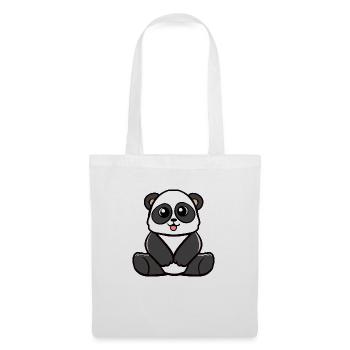 Panda doux / Panda Bear - Sac en tissu - blanc - Devant