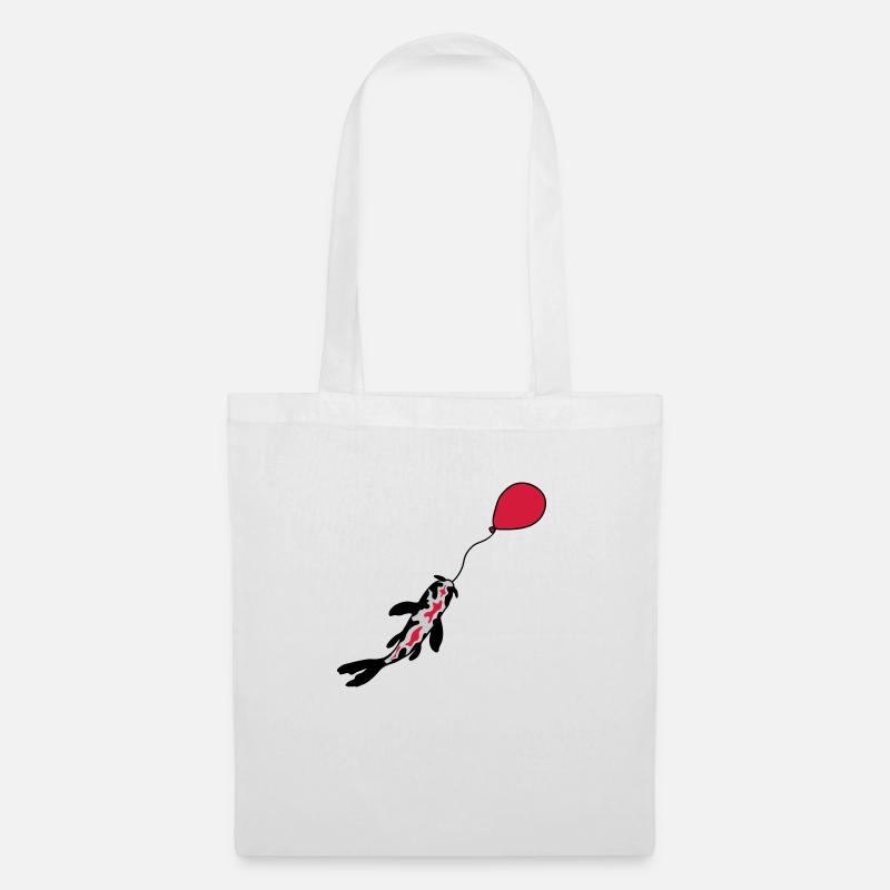 Luftballon Koi Fisch Nishikigoi - Stoffbeutel - Weiß